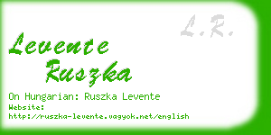 levente ruszka business card